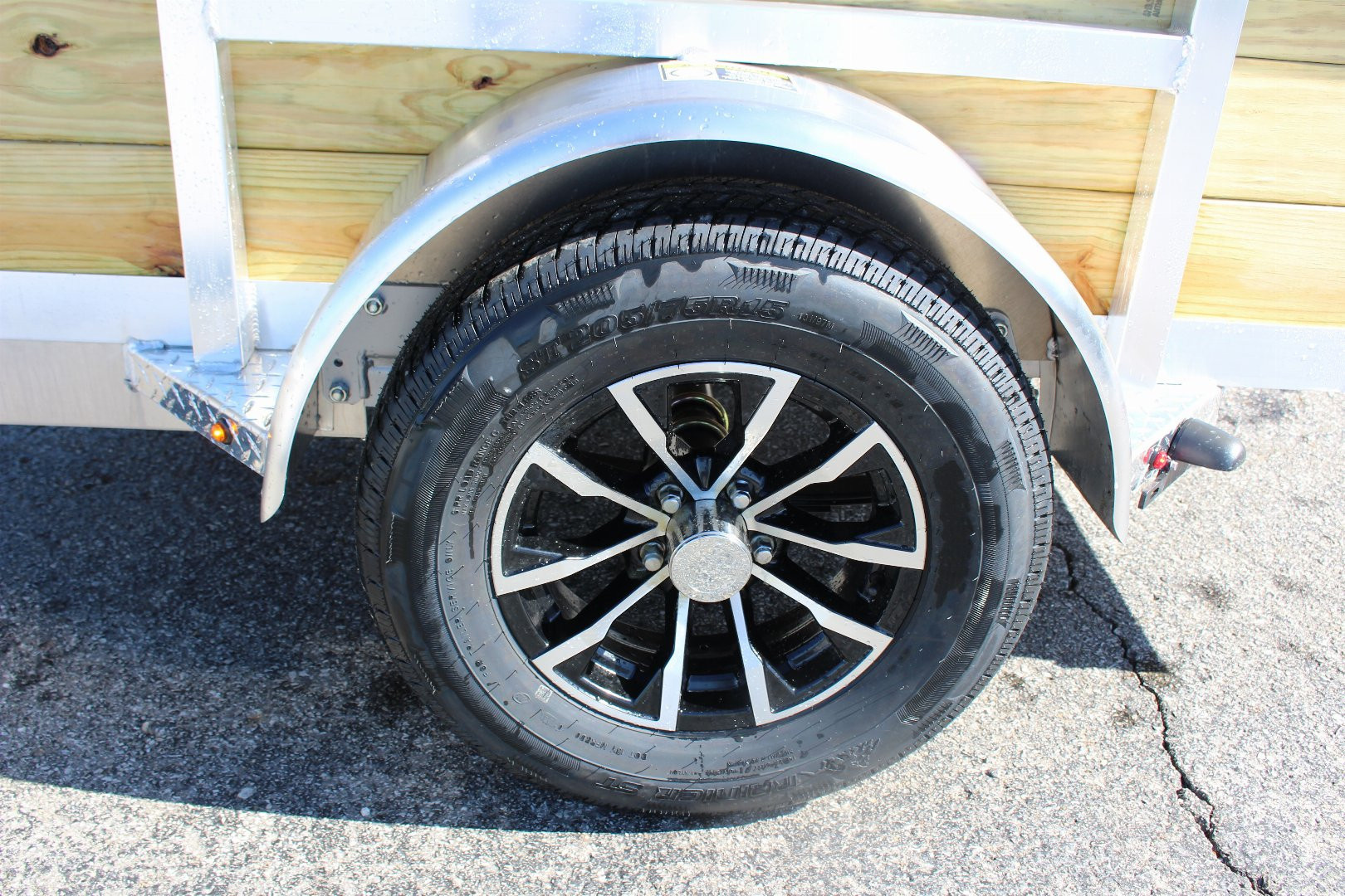 New 2026 H & H 5' x 8' Aluminum Wood Side Utility Trailer - BiFold Ramp - 2990# GVW