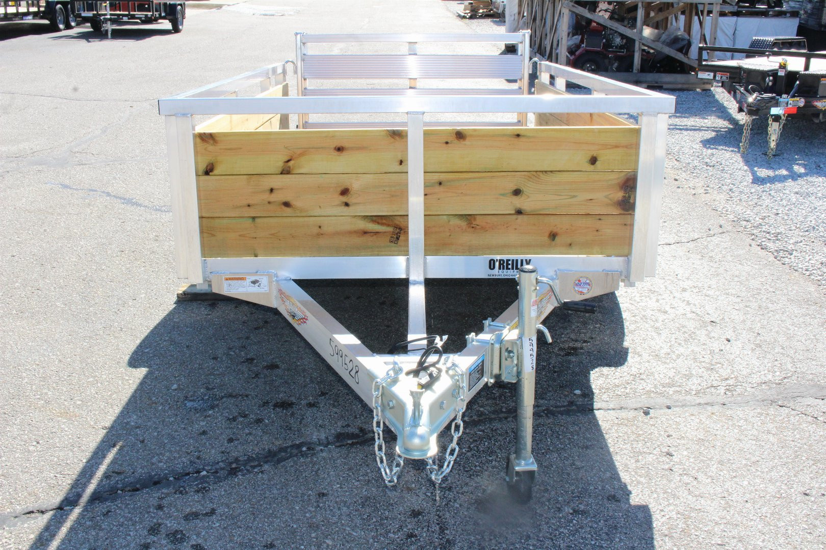 New 2026 H & H 5' x 8' Aluminum Wood Side Utility Trailer - BiFold Ramp - 2990# GVW