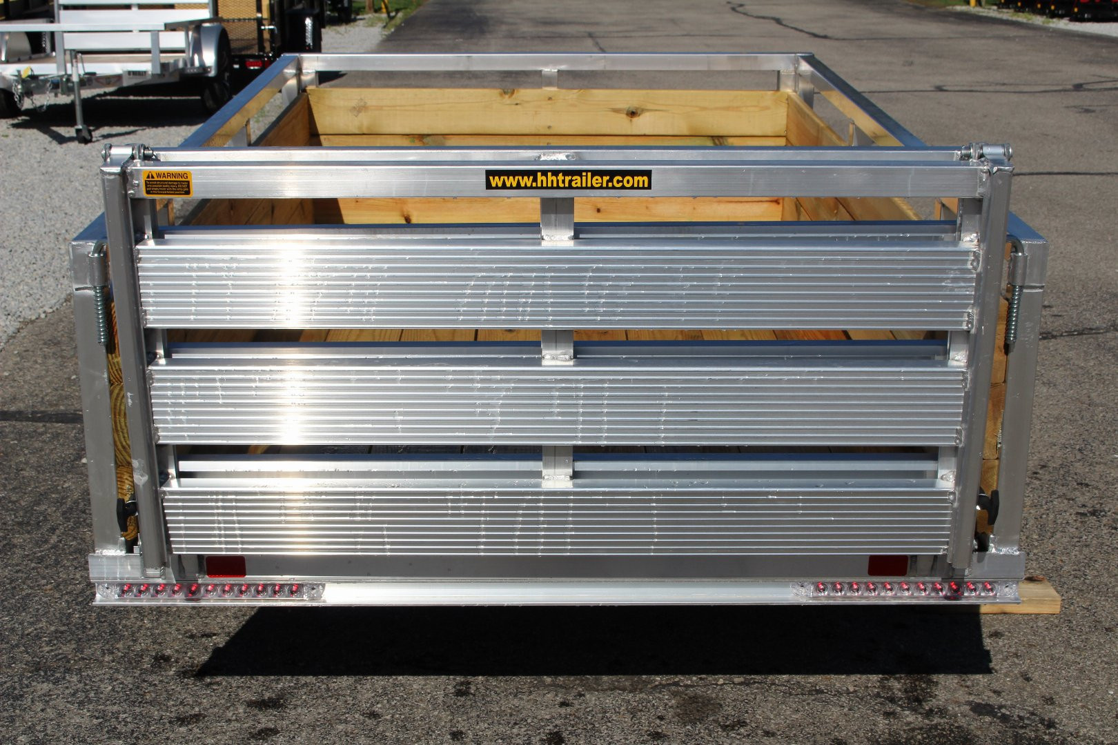 New 2026 H & H 5' x 8' Aluminum Wood Side Utility Trailer - BiFold Ramp - 2990# GVW