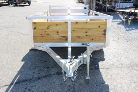 New 2026 H & H 5' x 8' Aluminum Wood Side Utility Trailer - BiFold Ramp - 2990# GVW