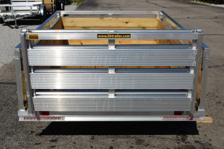 New 2026 H & H 5' x 8' Aluminum Wood Side Utility Trailer - BiFold Ramp - 2990# GVW