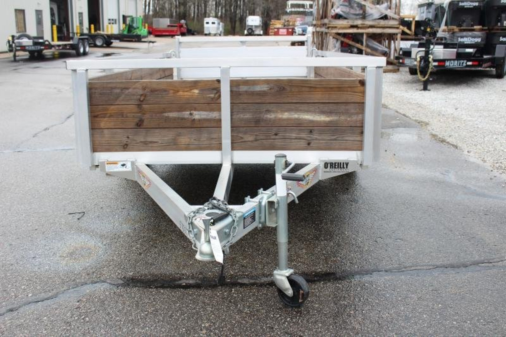 New 2026 H & H 5' 5" x 10' Aluminum Wood Side Utility Trailer - BiFold Ramp - 2990# GVW