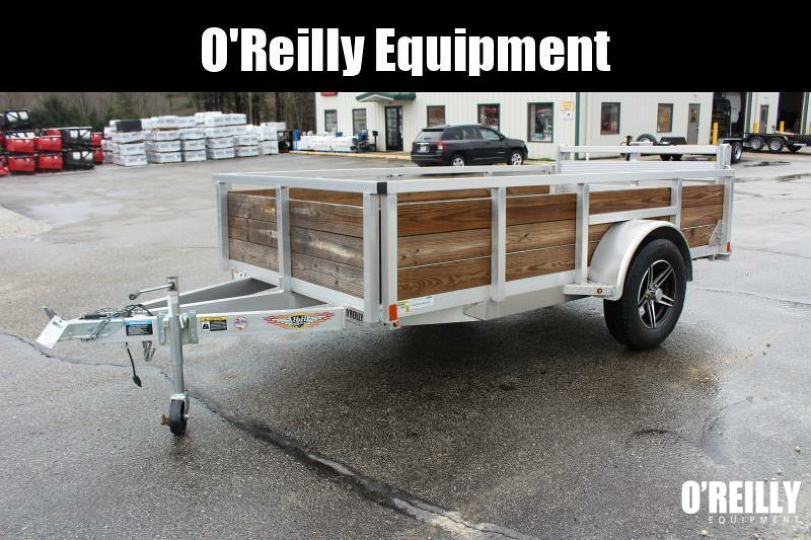 New 2026 H & H 5' 5" x 10' Aluminum Wood Side Utility Trailer - BiFold Ramp - 2990# GVW