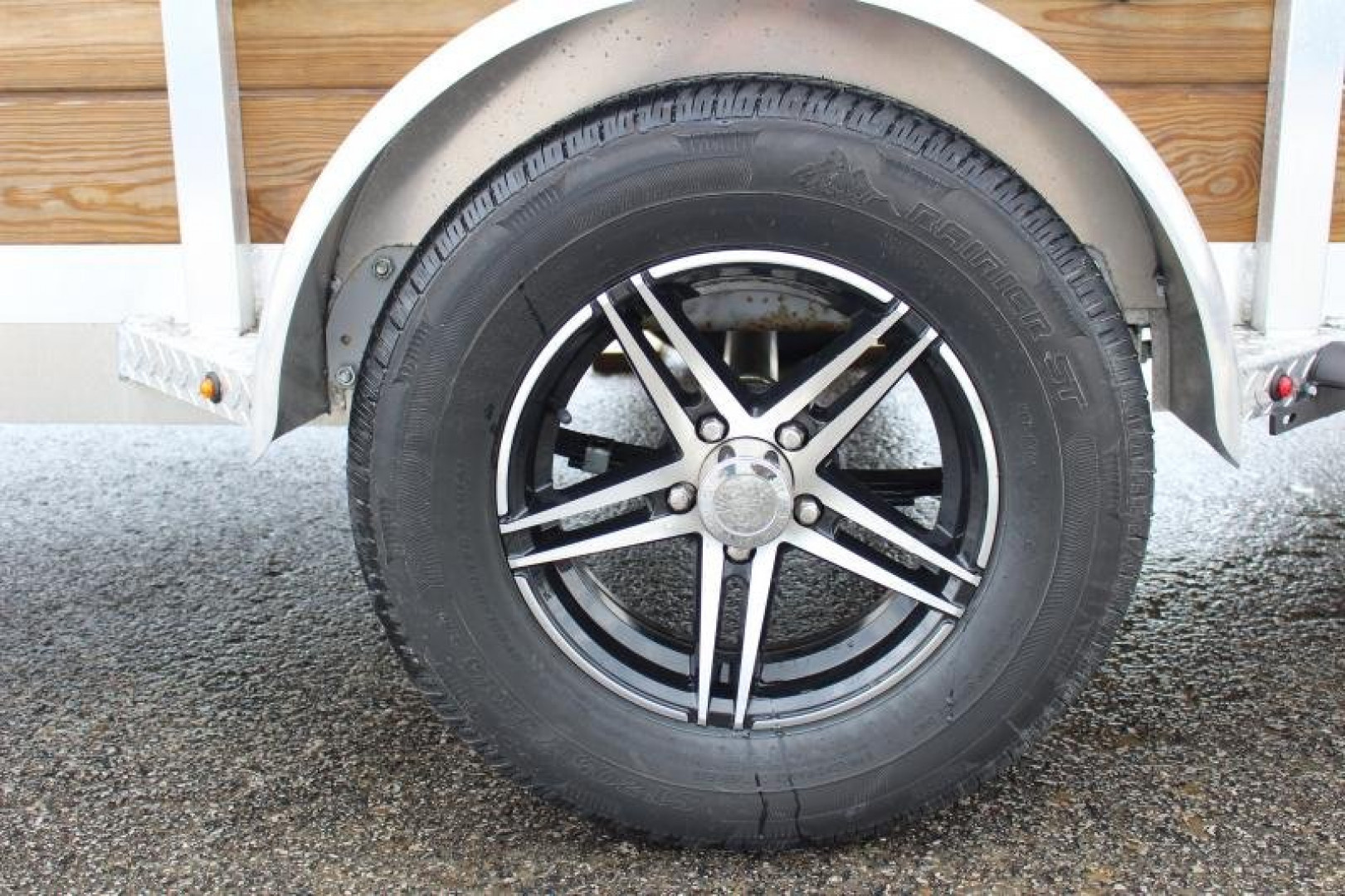 New 2026 H & H 5' 5" x 10' Aluminum Wood Side Utility Trailer - BiFold Ramp - 2990# GVW