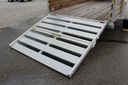 New 2026 H & H 5' 5" x 10' Aluminum Wood Side Utility Trailer - BiFold Ramp - 2990# GVW