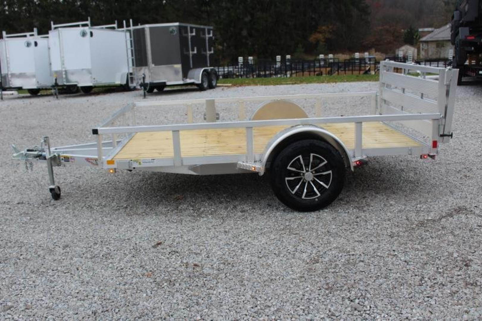 New 2026 H & H 6.4' x 10' Aluminum Utility Trailer - BiFold Ramp - 2990# GVW