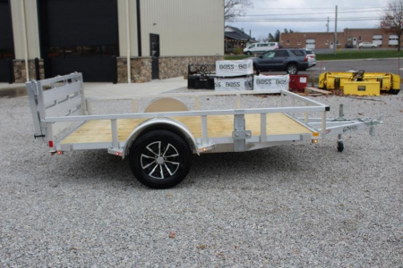 New 2026 H & H 6.4' x 10' Aluminum Utility Trailer - BiFold Ramp - 2990# GVW
