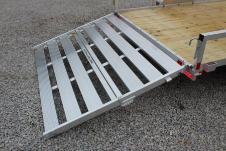 New 2026 H & H 6.4' x 10' Aluminum Utility Trailer - BiFold Ramp - 2990# GVW