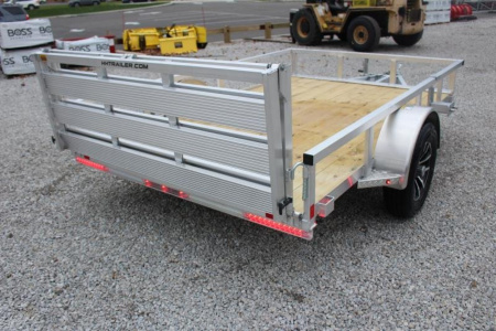 New 2026 H & H 6.4' x 10' Aluminum Utility Trailer - BiFold Ramp - 2990# GVW