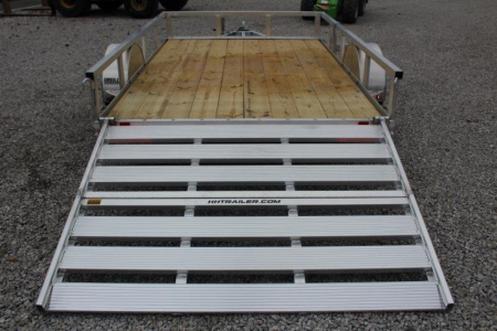 New 2026 H & H 6.4' x 10' Aluminum Utility Trailer - BiFold Ramp - 2990# GVW