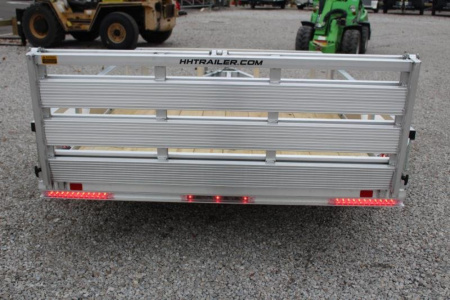New 2026 H & H 6.4' x 10' Aluminum Utility Trailer - BiFold Ramp - 2990# GVW