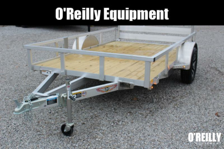 New 2026 H & H 6.4' x 10' Aluminum Utility Trailer - BiFold Ramp - 2990# GVW