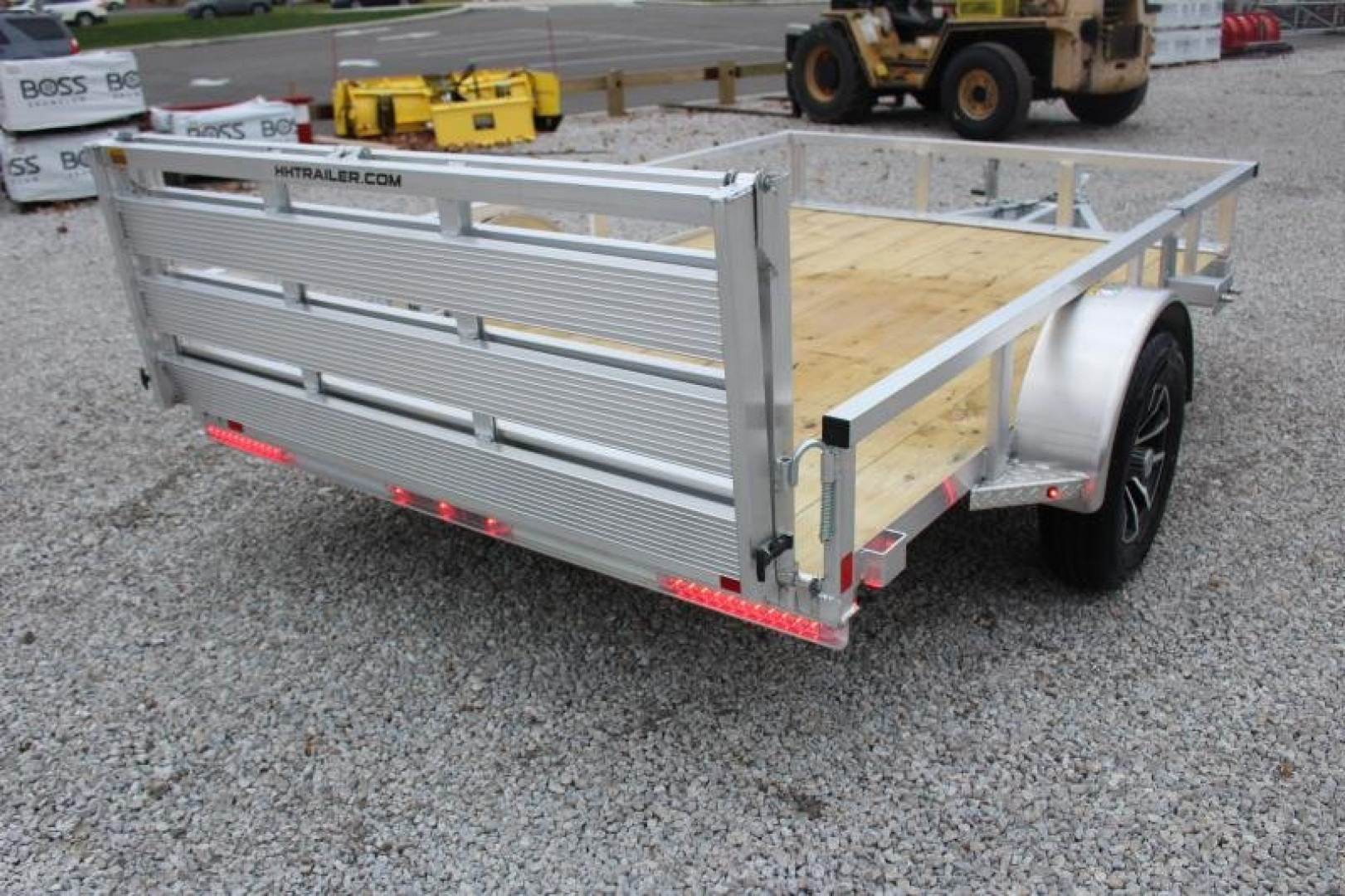New 2026 H & H 6.4' x 10' Aluminum Utility Trailer - BiFold Ramp - 2990# GVW