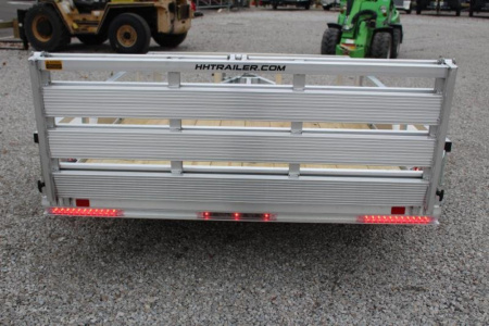 New 2026 H & H 6.4' x 10' Aluminum Utility Trailer - BiFold Ramp - 2990# GVW