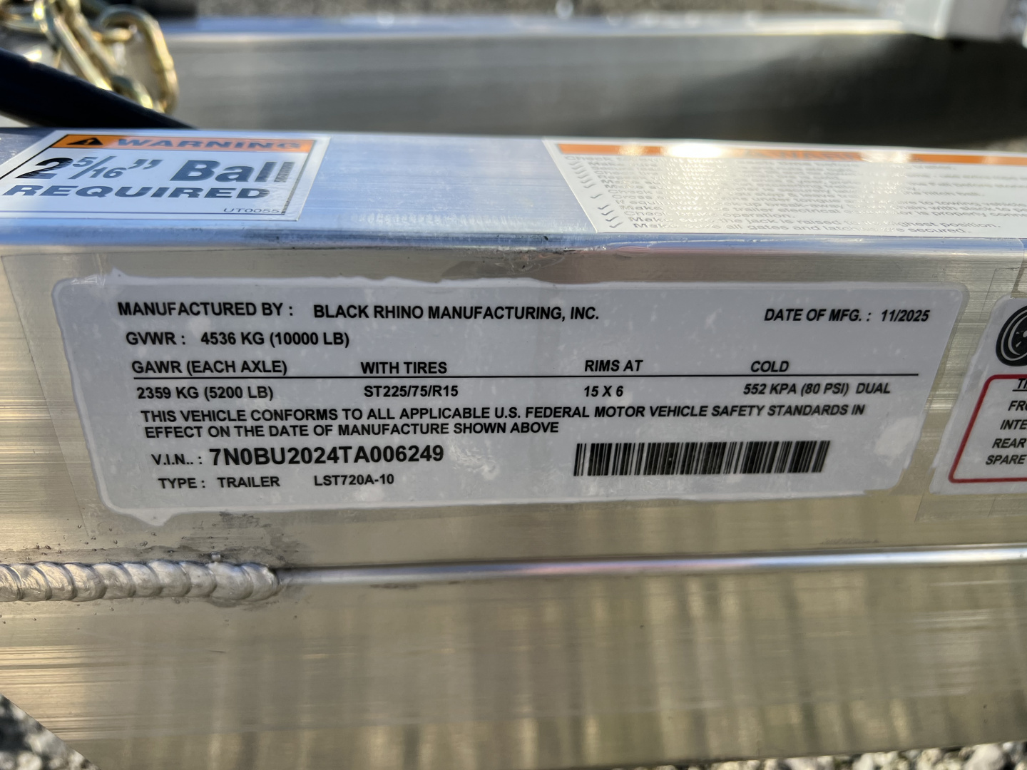 New 2026 Black Rhino 7X20 10K Aluminum Deck Landscape Trailer