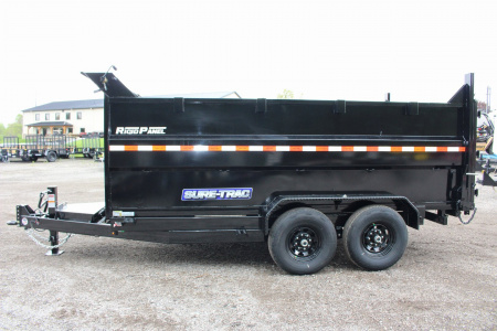 New 2026 Sure-Trac 7' x 14' Hydraulic Dump Trailer - 4' Steel Sides - Telescopic Ram - 14000# GVW