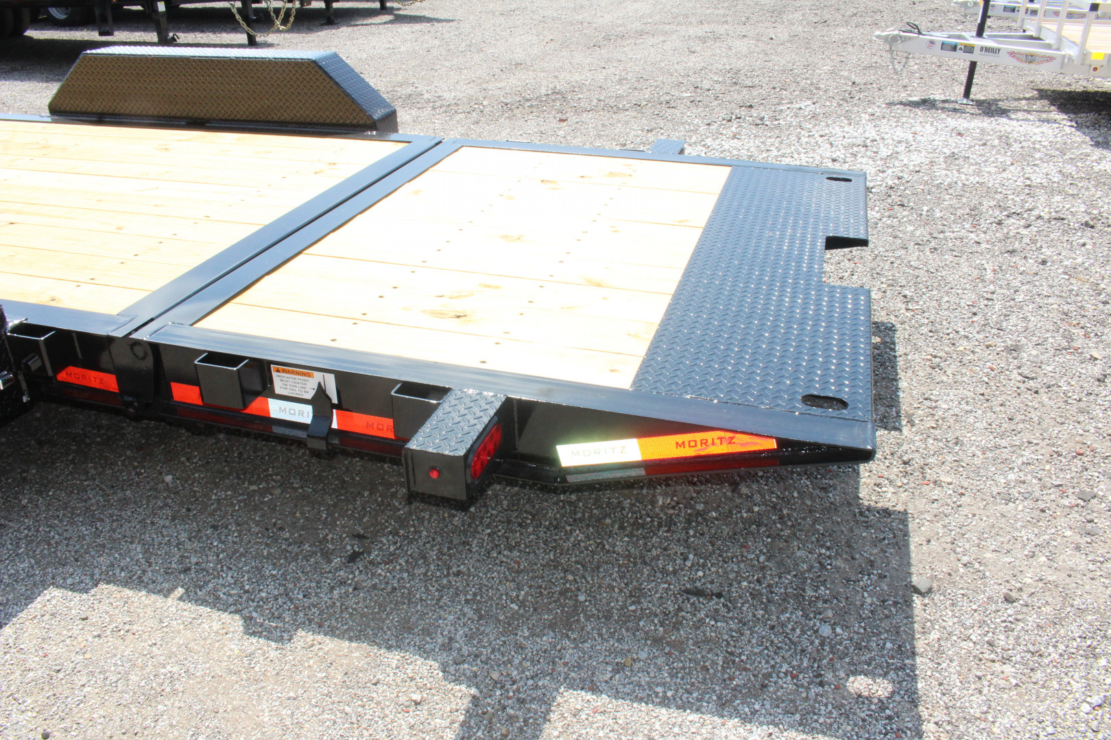 New 2026 Moritz 7' x 16' + 6' Low Pro - Hydraulic Power Tail - Equipment Trailer - 16000# GVW