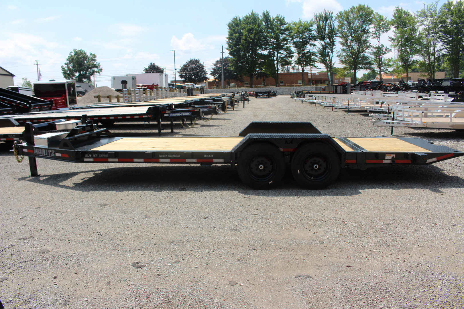 New 2026 Moritz 7' x 16' + 6' Low Pro - Hydraulic Power Tail - Equipment Trailer - 16000# GVW