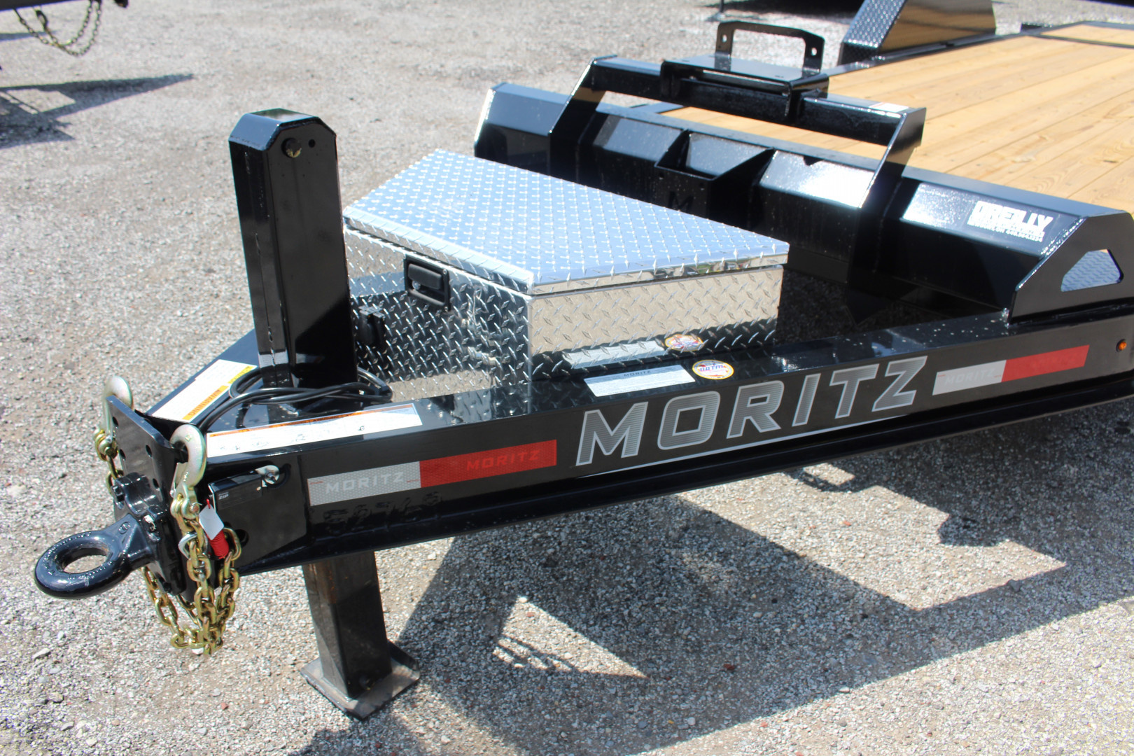 New 2026 Moritz 7' x 16' + 6' Low Pro - Hydraulic Power Tail - Equipment Trailer - 16000# GVW