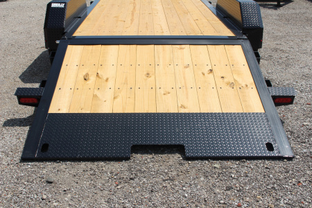 New 2026 Moritz 7' x 16' + 6' Low Pro - Hydraulic Power Tail - Equipment Trailer - 16000# GVW