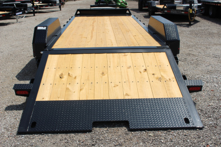 New 2026 Moritz 7' x 16' + 6' Low Pro - Hydraulic Power Tail - Equipment Trailer - 16000# GVW