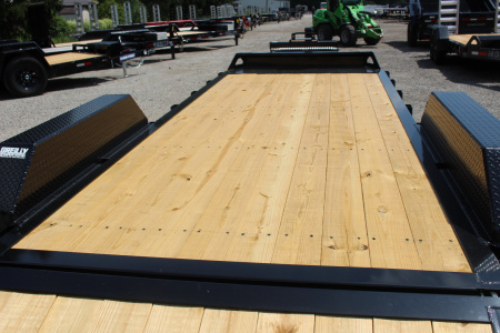 New 2026 Moritz 7' x 16' + 6' Low Pro - Hydraulic Power Tail - Equipment Trailer - 16000# GVW