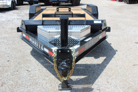 New 2026 Moritz 7' x 16' + 6' Low Pro - Hydraulic Power Tail - Equipment Trailer - 16000# GVW