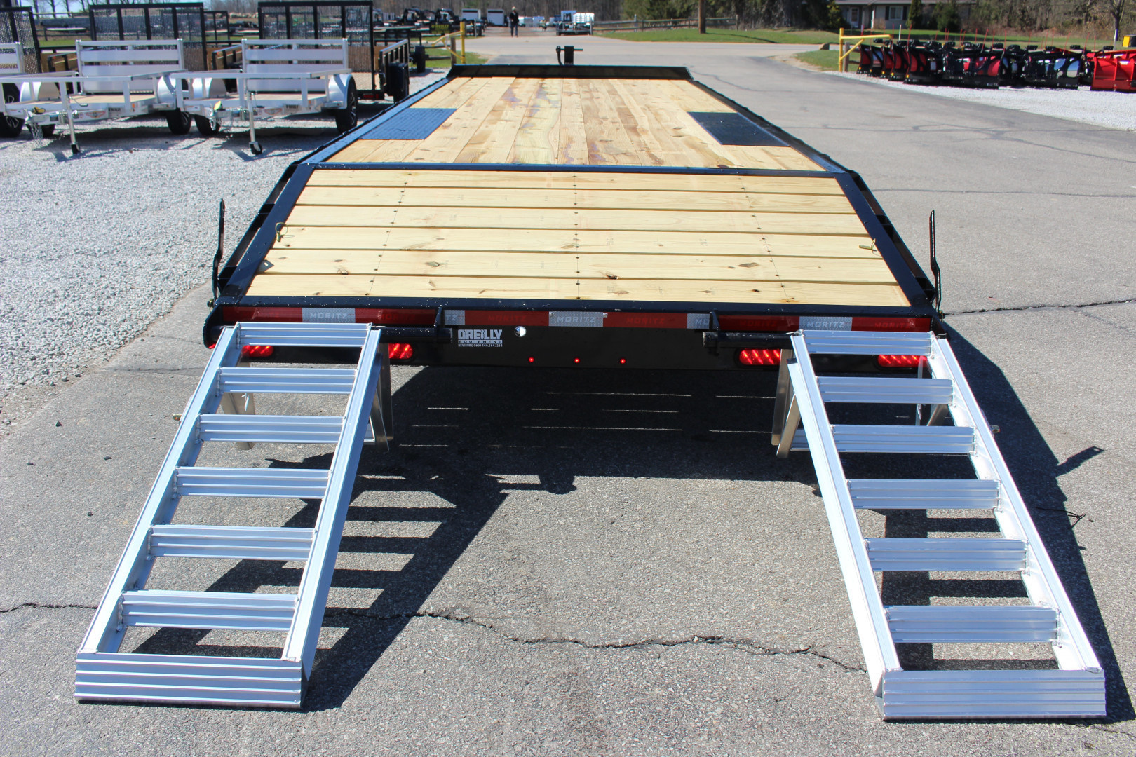 New 2025 Moritz 8' 6" x 20' + 4' Deckover Flatbed w/ Beavertail - Aluminum Ramps - 14,000# GVW