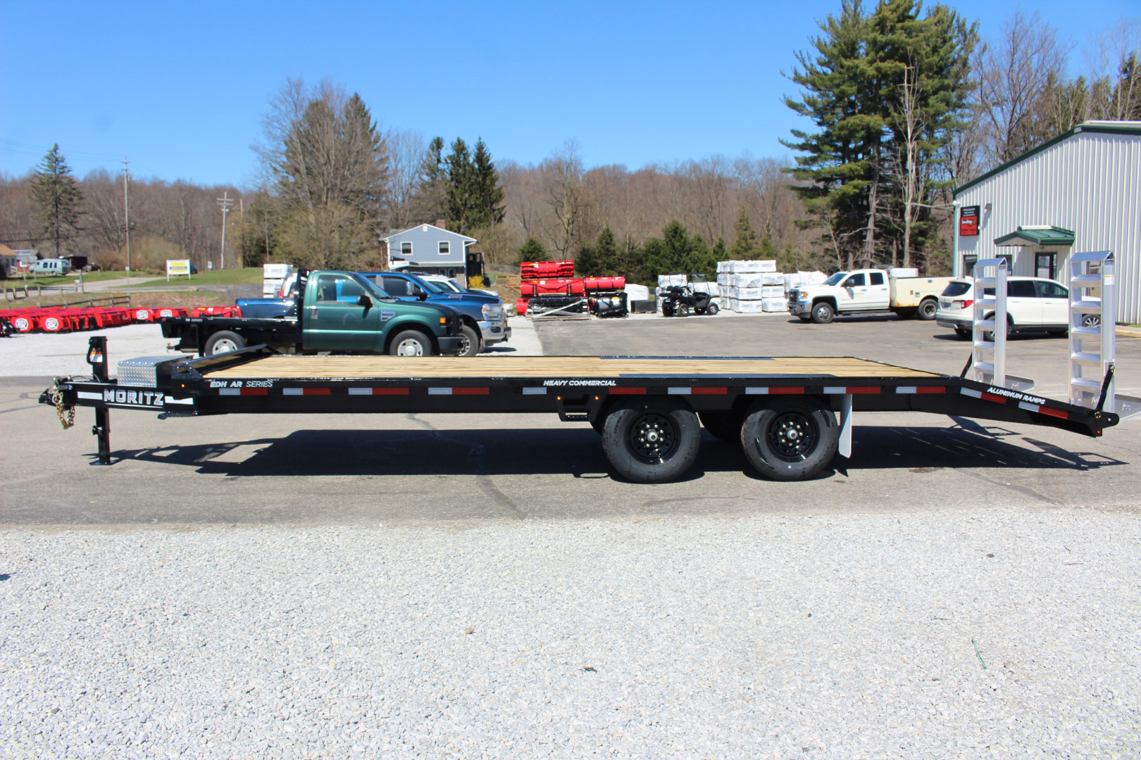 New 2025 Moritz 8' 6" x 20' + 4' Deckover Flatbed w/ Beavertail - Aluminum Ramps - 14,000# GVW