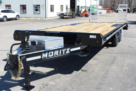New 2025 Moritz 8' 6  x 20' + 4' Deckover Flatbed w/ Beavertail - Aluminum Ramps - 14,000# GVW