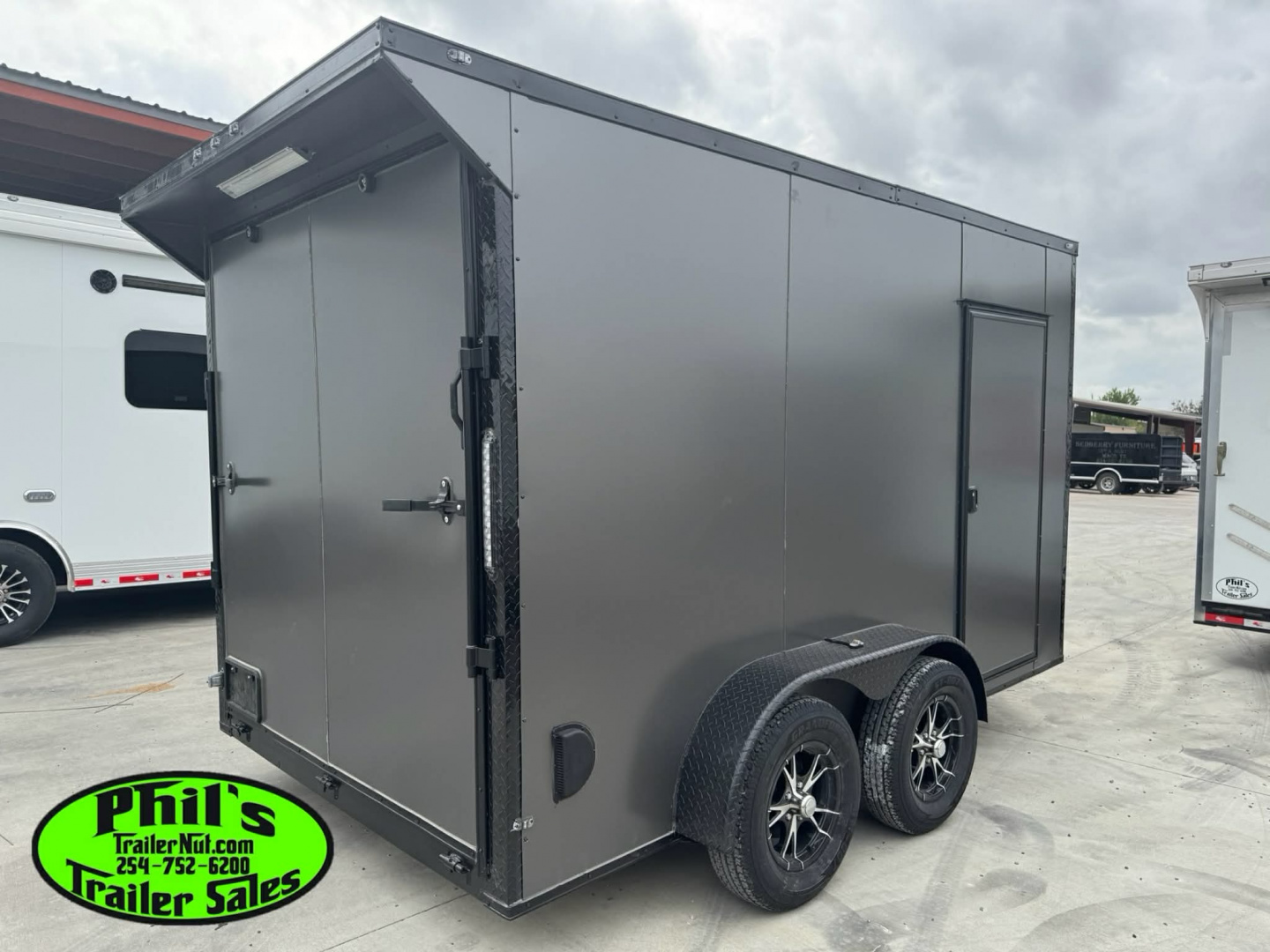 New 2025 7X12 Cargo / Enclosed Trailer REAR WING WITH LOADING LIGHTS ...