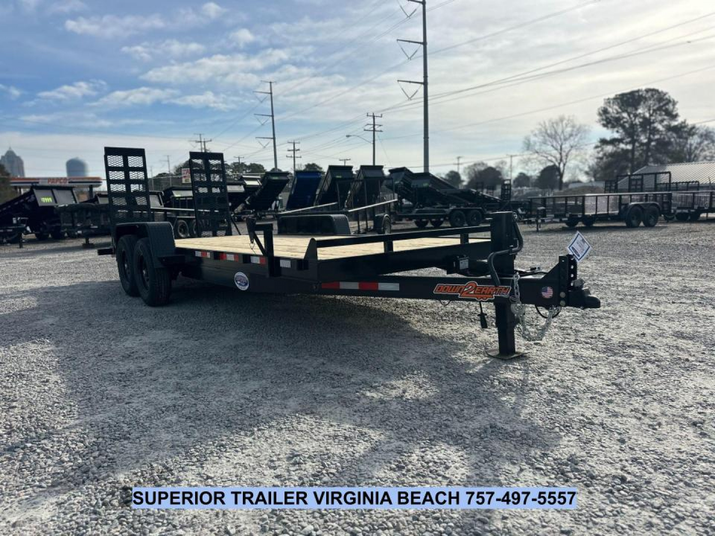 New 2026 Down 2 Earth Trailers 20ft 14K w/ Fold Up Ramps Equipment Trailer