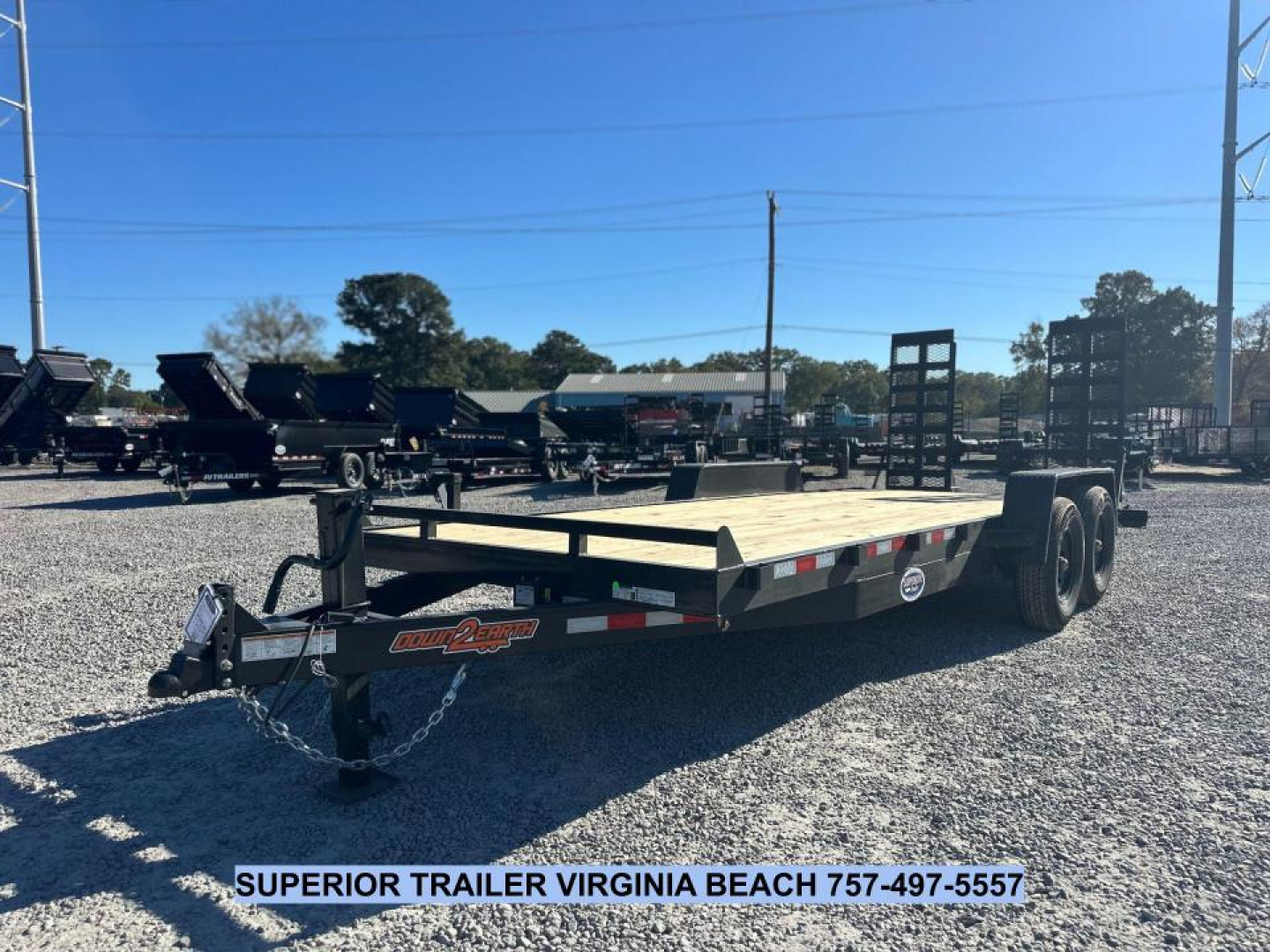 New 2026 Down 2 Earth Trailers 20ft 14K w/ Fold Up Ramps Equipment Trailer