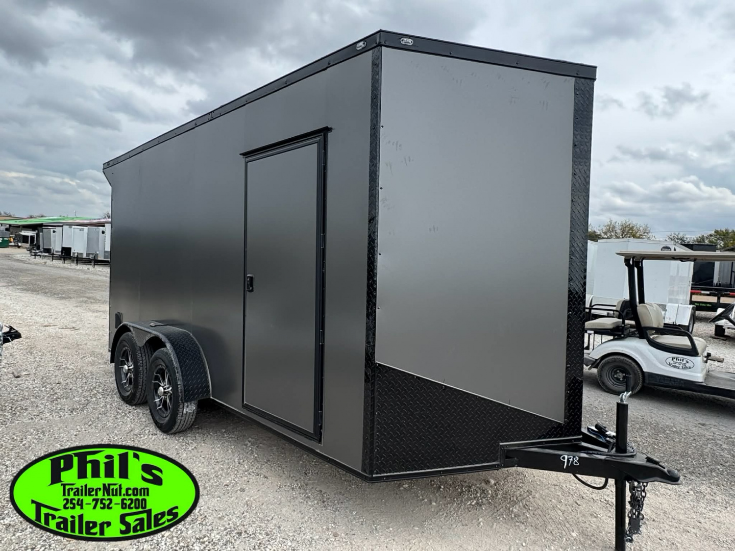 New 7X14 ENCLOSED TRAILER Cargo / Enclosed Trailer UPGRADED .080 SCREWLESS EXTERIOR & REAR WING WITH LOADING LIGHT