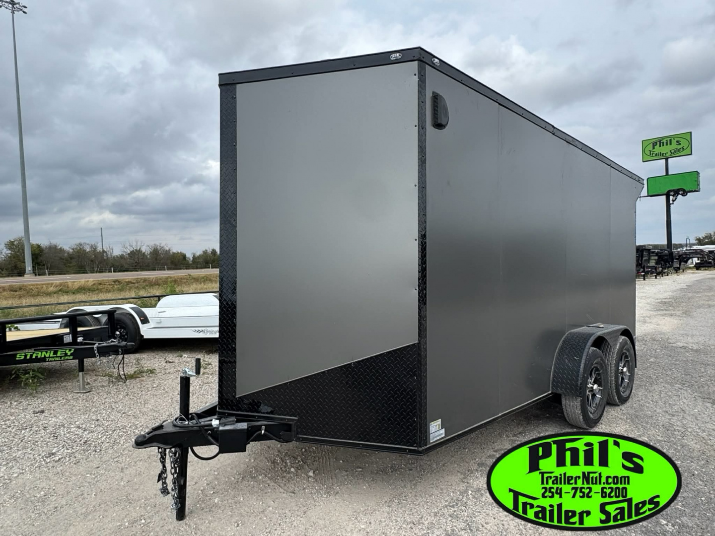 New 7X14 ENCLOSED TRAILER Cargo / Enclosed Trailer UPGRADED .080 SCREWLESS EXTERIOR & REAR WING WITH LOADING LIGHT