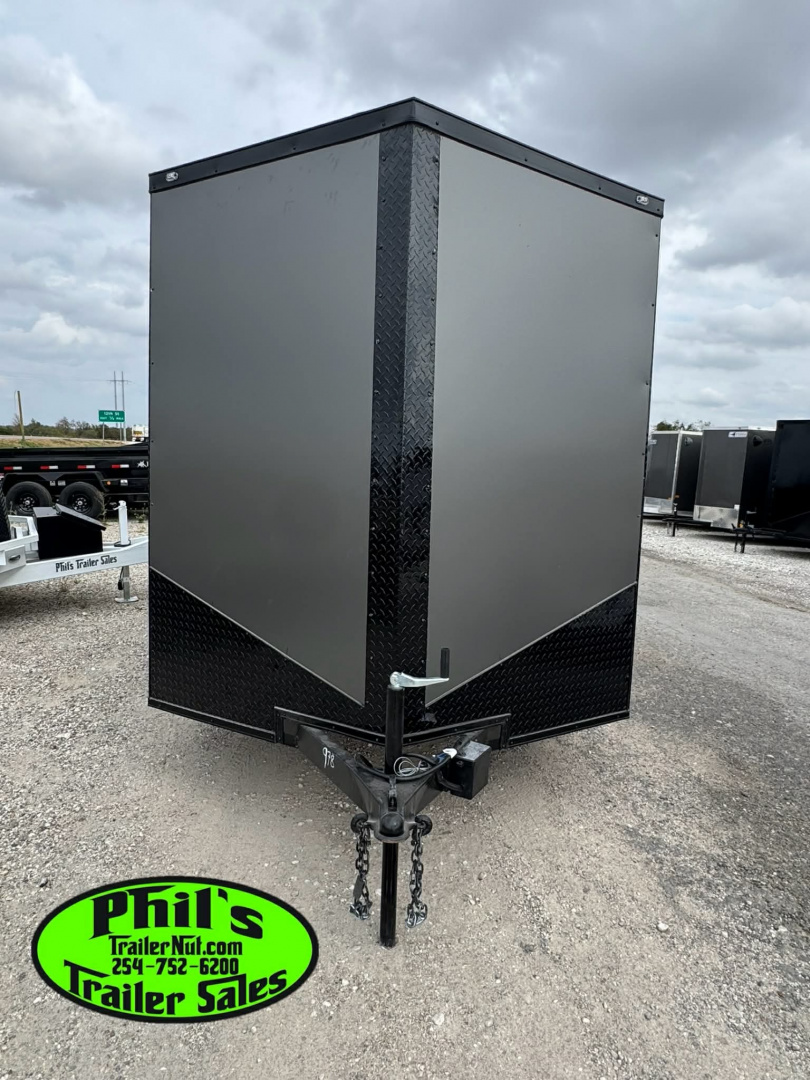 New 7X14 ENCLOSED TRAILER Cargo / Enclosed Trailer UPGRADED .080 SCREWLESS EXTERIOR & REAR WING WITH LOADING LIGHT