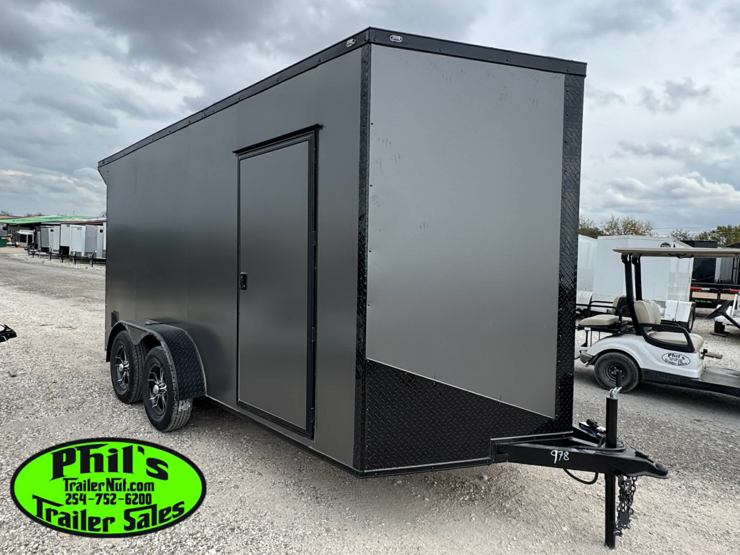 New 7X14 ENCLOSED TRAILER Cargo / Enclosed Trailer UPGRADED .080 SCREWLESS EXTERIOR & REAR WING WITH LOADING LIGHT