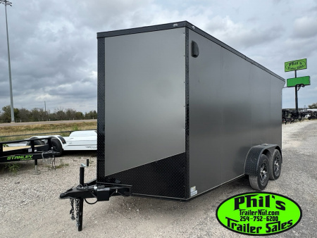 New 7X14 ENCLOSED TRAILER Cargo / Enclosed Trailer UPGRADED .080 SCREWLESS EXTERIOR & REAR WING WITH LOADING LIGHT