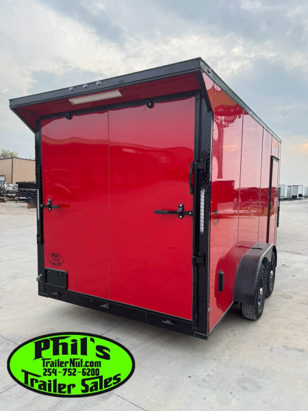 New 7X12 Cargo / Enclosed Trailer REAR WING WITH LOADING LIGHTS, ALUMINUM WHEELS & .080 EXTERIOR!