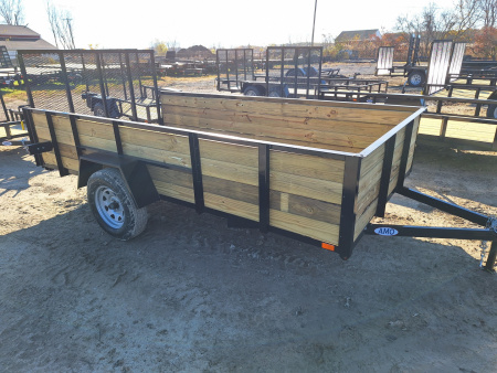 New 2026 AMO 76x12 High Woodside Utility Trailer With Spring Assist Gate and Led Light