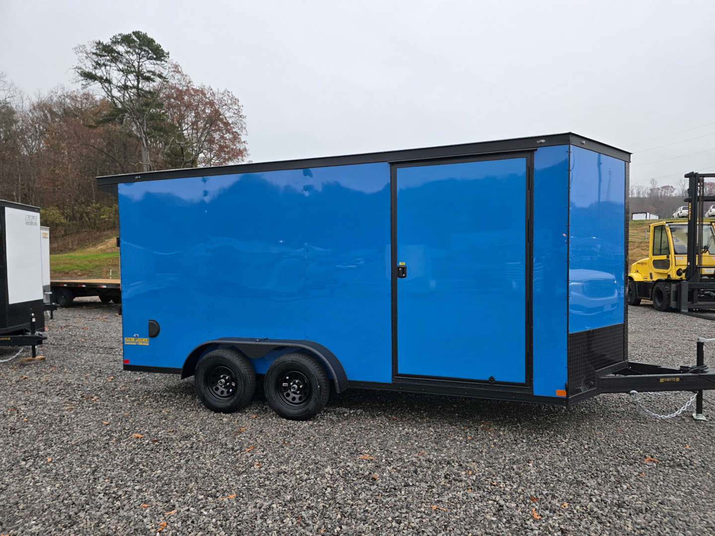 Seized Rear Trailer New 2026 Covered Wagon Trailers 7X16 TA2 POLY 7' REAR SPOILER Cargo ...