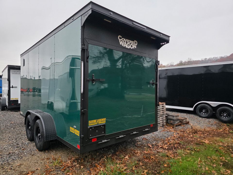 New 2026 Covered Wagon Trailers 7X16 TA2 POLY 7' REAR SPOILER Cargo / Enclosed Trailer