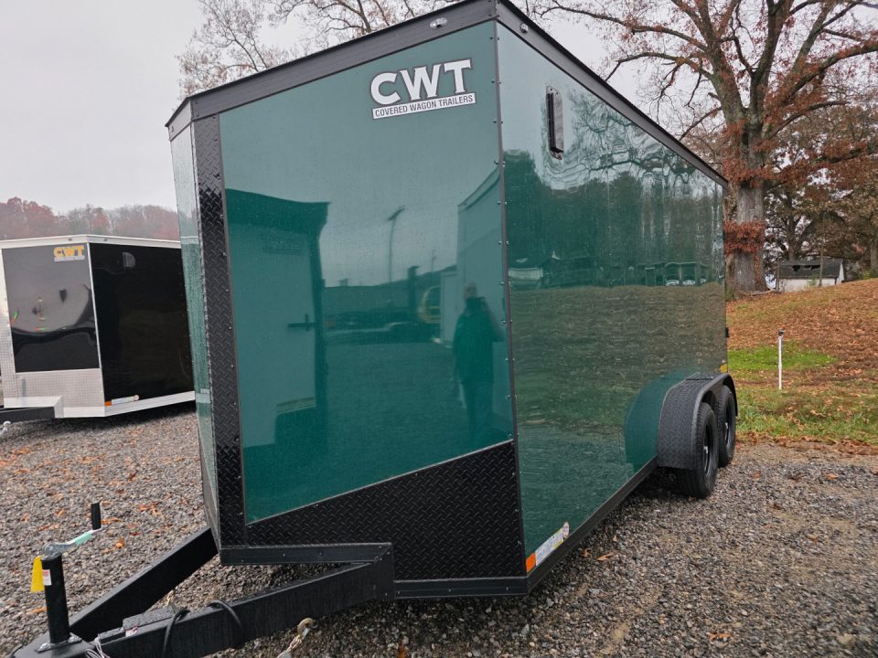 New 2026 Covered Wagon Trailers 7X16 TA2 POLY 7' REAR SPOILER Cargo / Enclosed Trailer
