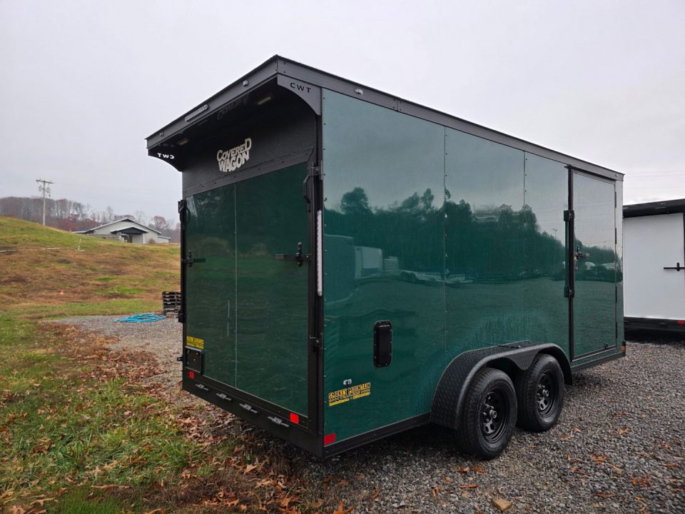 New 2026 Covered Wagon Trailers 7X16 TA2 POLY 7' REAR SPOILER Cargo / Enclosed Trailer