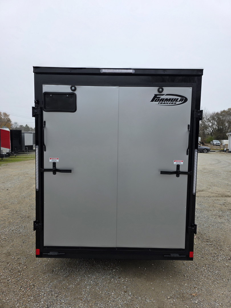 New 2026 Formula Trailers 6x12 6'6 INSIDE ramp door BLACKOUT 080 EXTERIOR ALUMINUM WHEELS Cargo / Enclosed Trailer