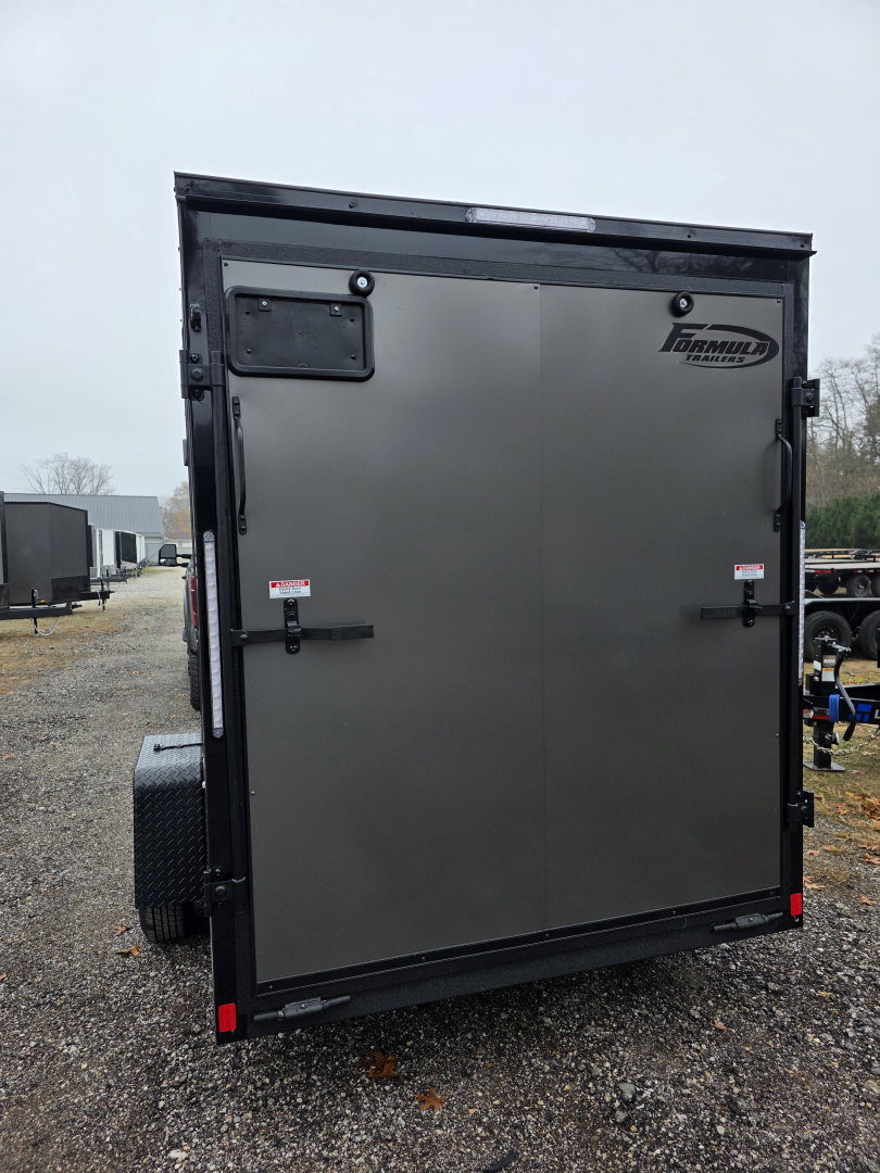 New 2026 Formula Trailers 6x12 6'6 INSIDE ramp door BLACKOUT 080 EXTERIOR ALUMINUM WHEELS Cargo / Enclosed Trailer