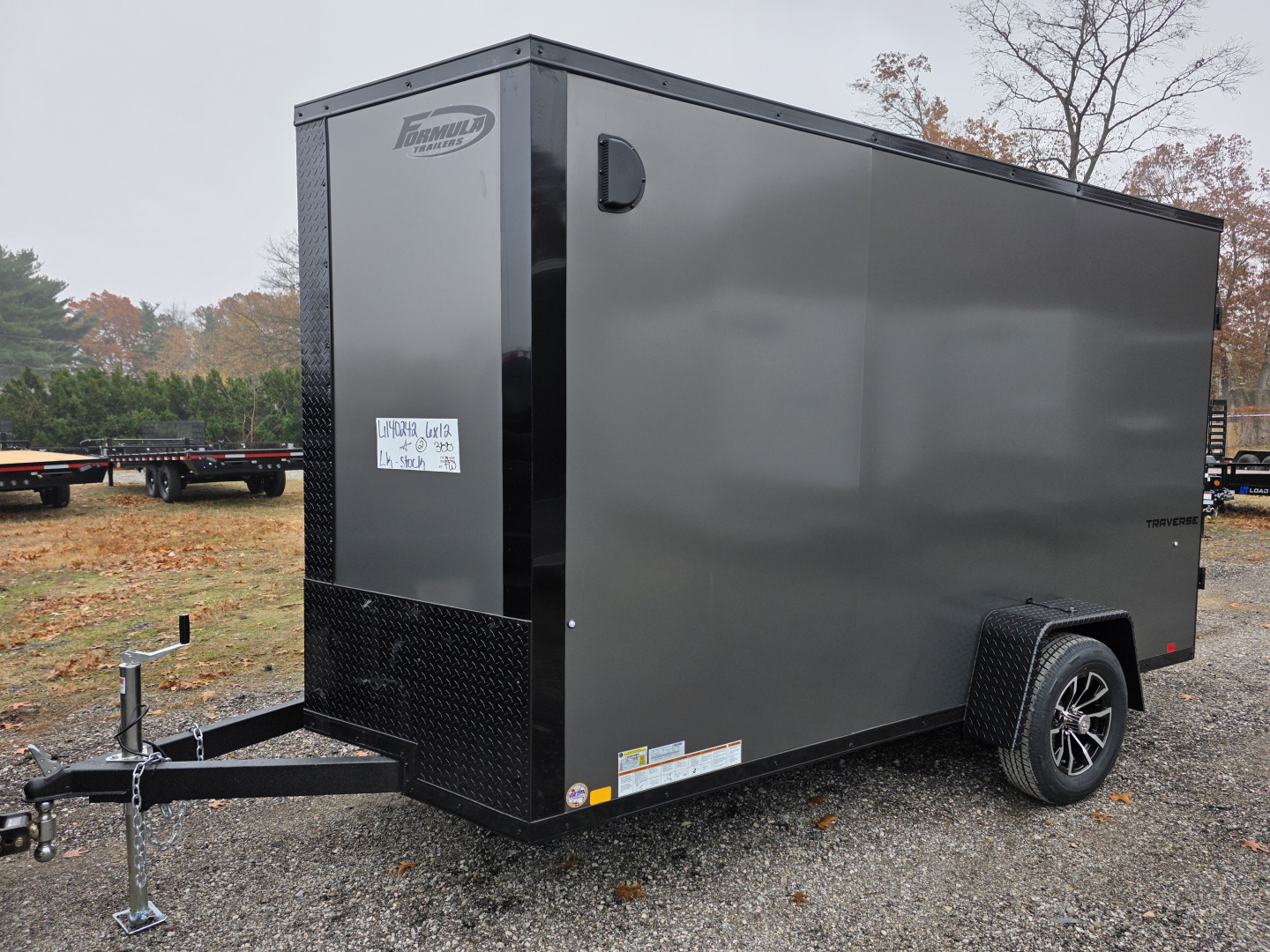 New 2026 Formula Trailers 6x12 6'6 INSIDE ramp door BLACKOUT 080 EXTERIOR ALUMINUM WHEELS Cargo / Enclosed Trailer