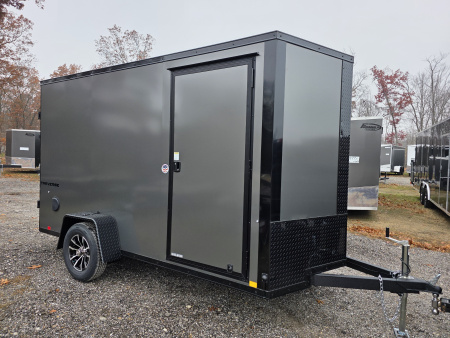 New 2026 Formula Trailers 6x12 6'6 INSIDE ramp door BLACKOUT 080 EXTERIOR ALUMINUM WHEELS Cargo / Enclosed Trailer