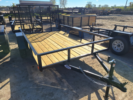 New 2026 AMO 76x10 Lowside Landscape Trailer W/ Led Lights and Spring Assist Gate