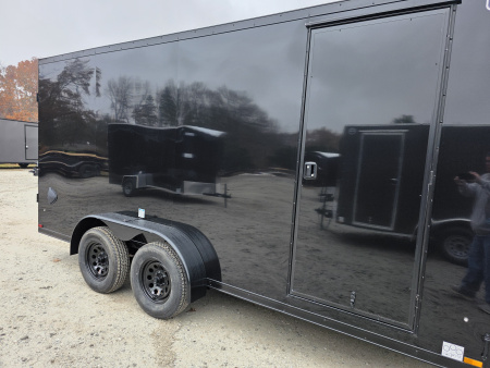 New 2026 US Cargo 7X16 TANDEM AXLE 6'6 TALL RAMP DOOR 080 POLYCORE SCREWLESS BLACKOUT Cargo / Enclosed Trailer